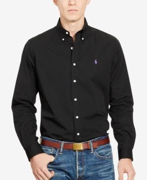 Polo Ralph Lauren Men's Long-sleeve Poplin Navy Solid Shirt