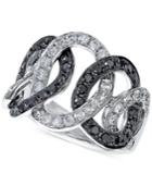 Effy Black And White Diamond Entwined Circle Ring (1-1/3 Ct. T.w.) In 14k White Gold