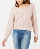 American Rag Juniors' Twist-back Marled Sweater, Created For Macy's