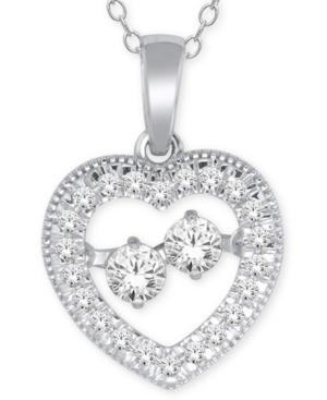 Diamond Heart Pendant Necklace (1/4 Ct. T.w.) In 10k White Gold