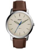 Fossil Men's The Minimalist Brown Leather Strap Watch 44mm Fs5306