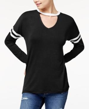 Ultra Flirt Juniors' Striped Choker Top