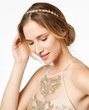 I.n.c. Gold-tone Mixed Metal Leaf Elastic Headband, Created For Macy's