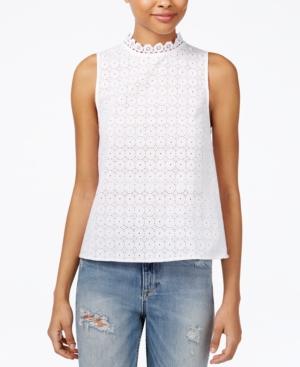 Kensie Cotton Crochet Lace Top