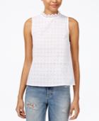 Kensie Cotton Crochet Lace Top