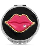 Betsey Johnson Antique Silver-tone Pink Lips Compact