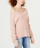 American Rag Juniors' Off-the-shoulder Mixed-knit Sweater, Created For Macy's