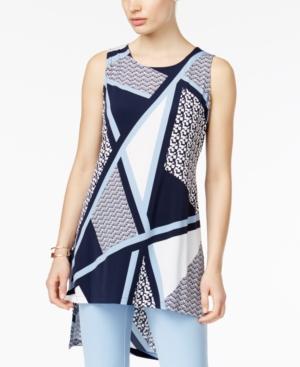 Alfani Mixed-print High-low Tunic Top, Only At Macy's