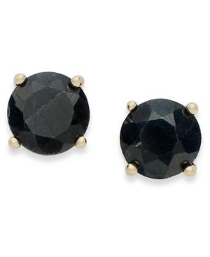 Victoria Townsend 18k Gold Over Sterling Sterling Earrings, September's Birthstone Midnight Sapphire Stud Earrings (2 Ct. T.w.)