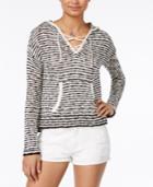 Roxy Juniors' Can't Get Enough Striped Hoodie Sweater
