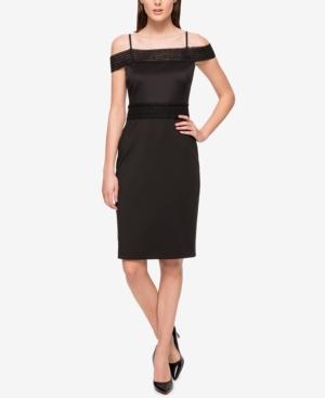Jessica Simpson Scuba Cold-shoulder Sheath Dress