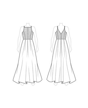 Customize: Raise Front Neckline - Fame And Partners Classic Lace Bodice Maxi Dress With Raised Neckline