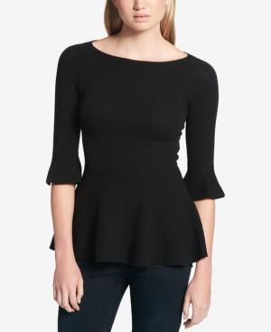 Dkny Bell-sleeve Peplum Top