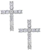 Diamond Cross Stud Earrings (3/8 Ct. T.w.) In 14k White Gold