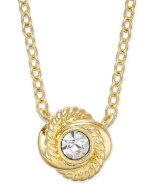Kate Spade New York Infinity & Beyond Gold-tone Crystal Knot Pendant Necklace