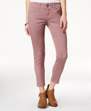 Rewind Juniors' Techno Tuck Cropped Skinny Jeans