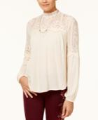American Rag Juniors' Lace-trim Victorian Top, Created For Macy's