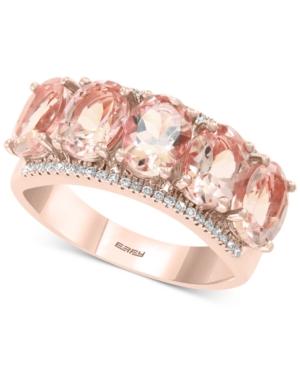 Effy Morganite (4-1/6 Ct. T.w.) & Diamond (1/8 Ct. T.w.) In 14k Rose Gold