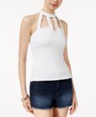 Lily Black Juniors' Strap-detail Ribbed Tank Top, Only At Macy's