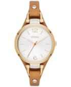 Fossil Women's Georgia Brown Leather Strap Watch 26mm Es3565