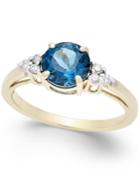 London Blue Topaz (1-3/4 Ct. T.w.) And Diamond Accent Ring In 14k Gold