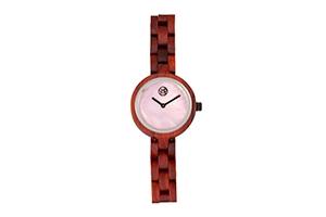 Earth Wood Wisteria Mother-of-pearl Wood Bracelet Watch Red 32mm