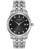 Citizen Men's Eco-drive Diamond Accent Stainless Steel Bracelet Watch 39mm Bm7340-55e