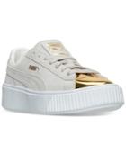 Puma Women's Suede Platform Gold Casual Sneakers From Finish Line