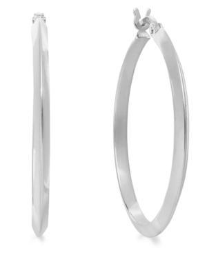 Studio Silver Sterling Silver 30mm Knife Edge Hoop Earrings