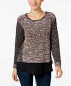 Two By Vince Camuto Marled Contrast Sweater