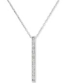 Diamond Bar Pendant Necklace (1/10 Ct. T.w.) In Sterling Silver