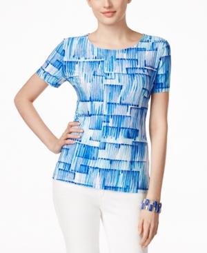 Jm Collection Jacquard Printed Top, Only At Macy's