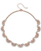 Jewel Badgley Mischka Rose Gold-tone Crystal & Imitation Pearl Collar Necklace, 16 + 3 Extender
