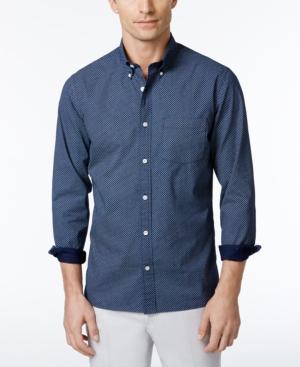 Brooks Brothers Men's Red Fleece Slim Fit Micro Geo-print Shirt