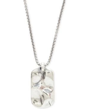 Degs & Sal Men's Hammered Dog Tag Pendant Necklace In Sterling Silver
