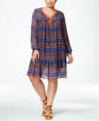 Ny Collection Plus Size Multi-print Peasant Dress