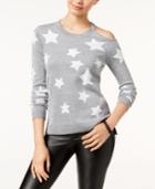 Oh! Mg Juniors' Star-print Metallic Sweater