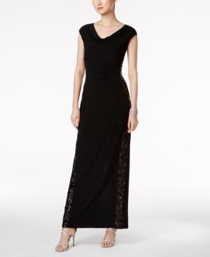 Connected Sequined Illusion-side Gown