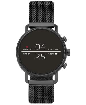 Skagen Women's Falster 2 Black Ion-plated Stainless Steel Mesh Bracelet Touchscreen Smart Watch 40mm