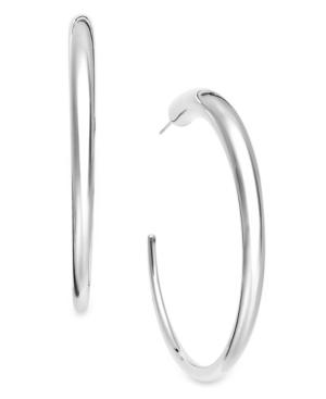 Sterling Silver Earrings, Large Three-quarter Hoop Earrings