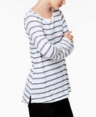 Eileen Fisher Linen-organic Cotton Striped Top