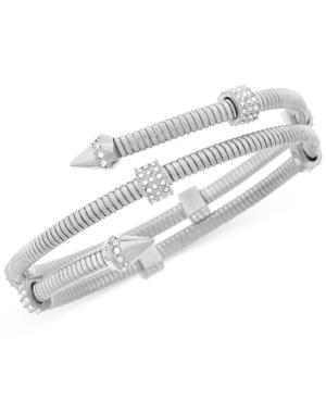 Vince Camuto Silver-tone Pave Accented Coil Bracelet