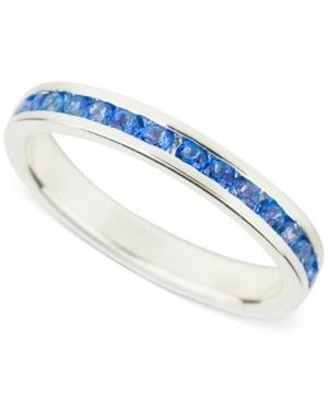 Blue Topaz (1 C.t.t.w.) Channel-set Eternity Band In Sterling Silver