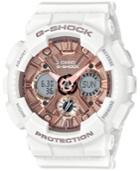 G-shock Women's S Series Analog-digital White And Rose Gold-tone Watch 46mm Gmas120mf7a2