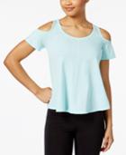 Calvin Klein Performance Pleated-back Cold-shoulder Top