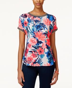 Jolt Juniors' Printed High-low Blouse