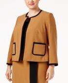 Nine West Plus Size Crepe Open-front Framed Jacket