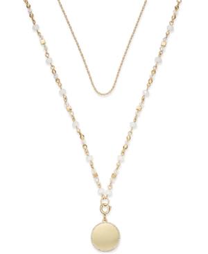 M. Haskell For Inc Gold-tone Double Layer Pendant Necklace, Only At Macy's