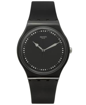 Swatch Unisex Swiss Power Tracking Black Silicone Strap Watch 41mm Suob131