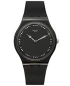 Swatch Unisex Swiss Power Tracking Black Silicone Strap Watch 41mm Suob131